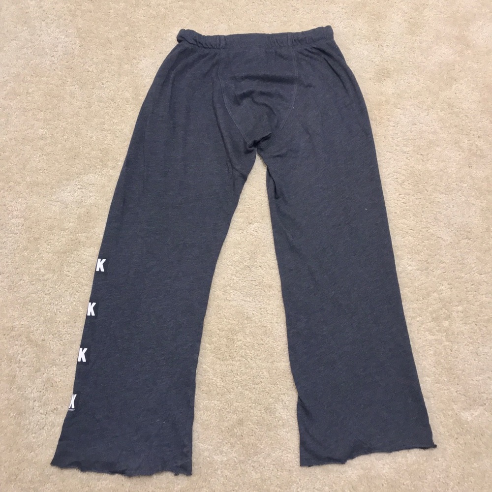 Victoria’s Secret PINK Heathered Dark Grey Logo Boyfriend Sweatpants - Picture 2 of 6